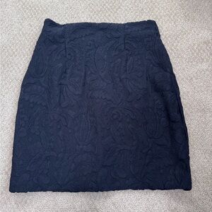 H&M Navy Textured Pencil Skirt